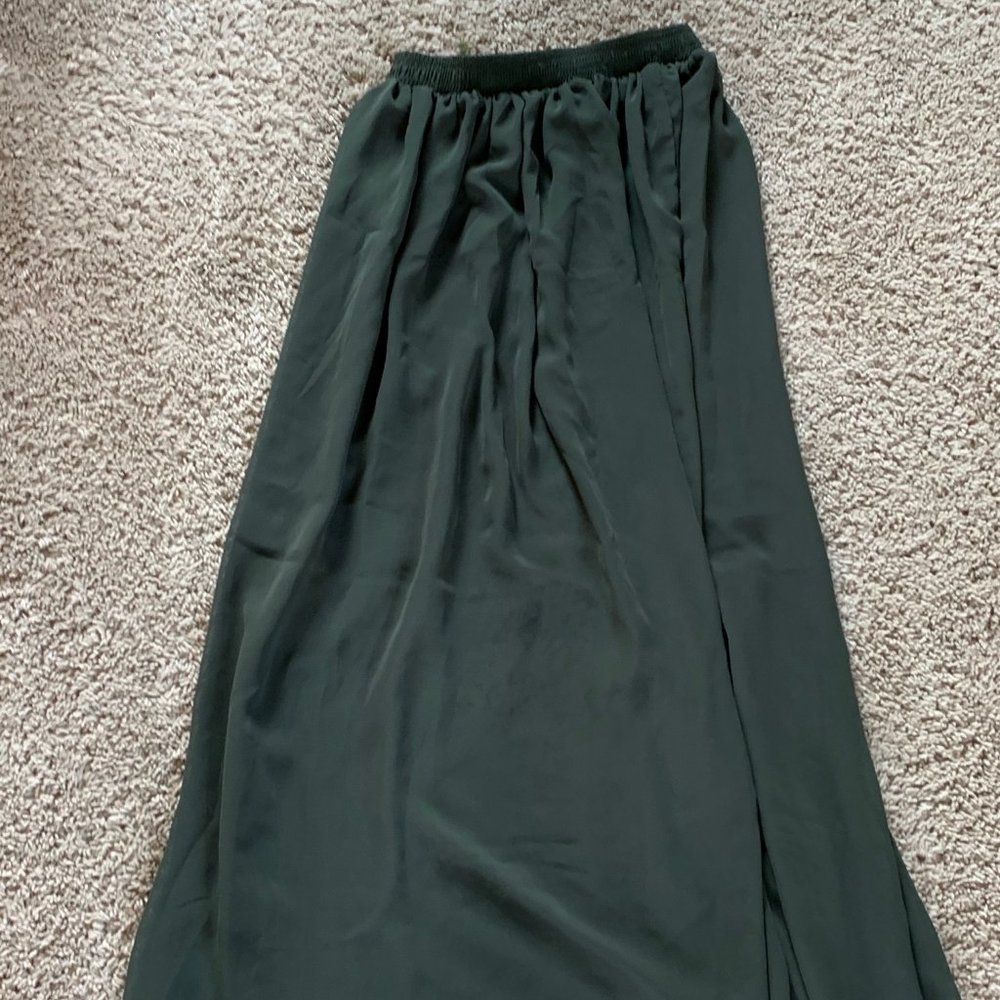 American Apparel- Chiffon Green Maxi Skirt